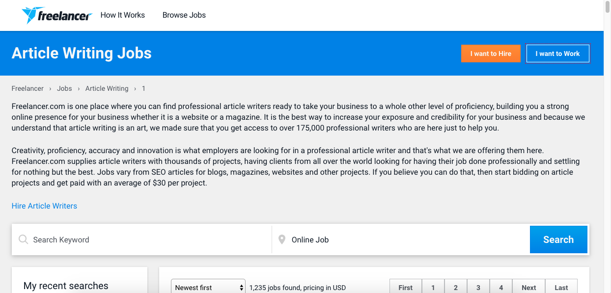 freelance writer jobs online job boards