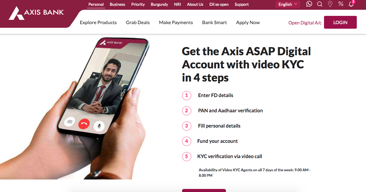 Axis Bank ASAP Digital Savings Account - - best online saving account in india - Nomad Entrepreneur