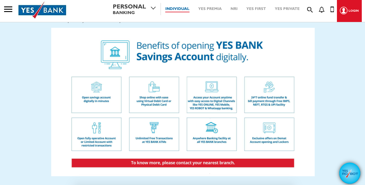 YES BANK Digital Savings Account - best online saving account in india - Nomad Entrepreneur