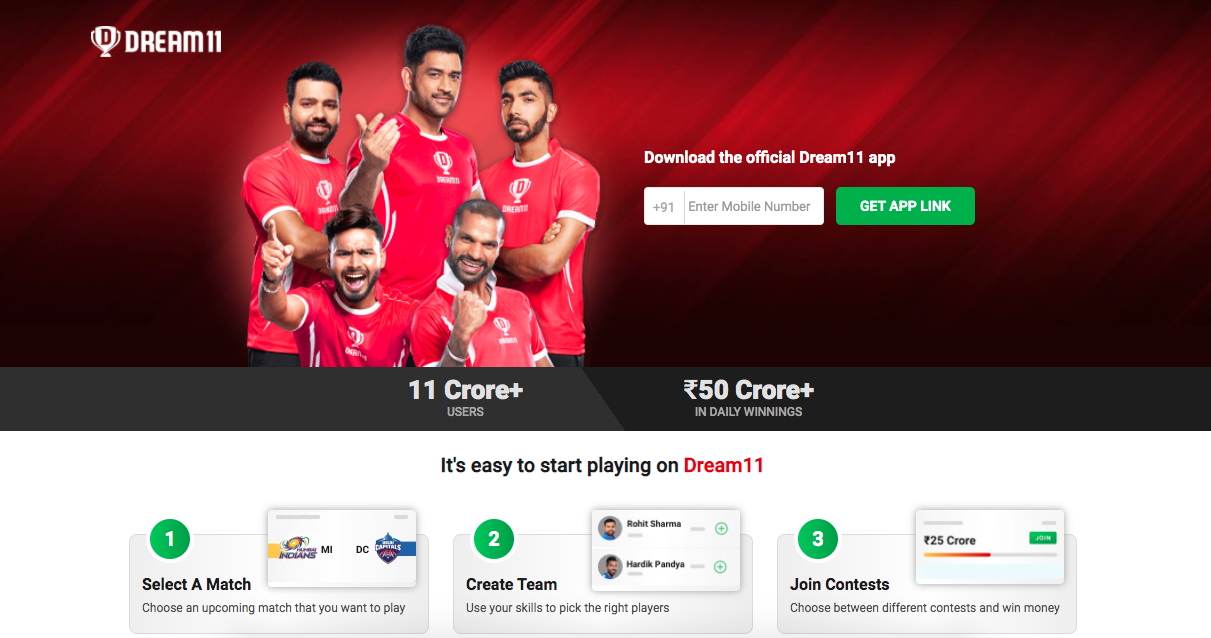 money earning apps in India - dream11
